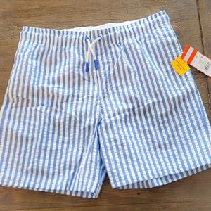 Husky XL Boys blue striped Seersucker Swimtrunks.